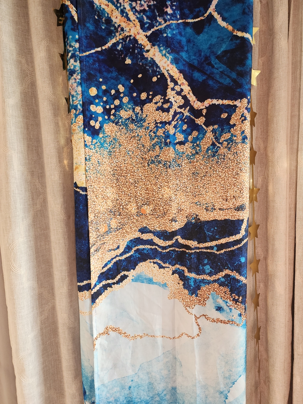 Blue/Gold Shower Curtain